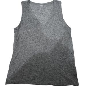 Madewell Tee Tank Top Whisper Cotton Neck Sleeveless Size XXSMALL Heather Gray